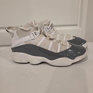 JORDAN 6 RINGS YOUTH SNEAKERS GREY/WHITE SIZE 3